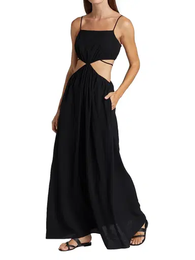 SIMKHAI Women's Amora Cutout Maxi Dress - Black | Thumbnail 2 SIMKHAI Women's Amora Cutout Maxi Dress - Black | Thumbnail 2