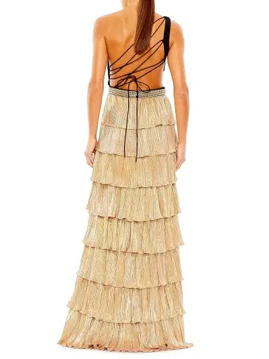 Mac Duggal Women's Ieena Tiered One-Shoulder Gown | Thumbnail 2 Mac Duggal Women's Ieena Tiered One-Shoulder Gown | Thumbnail 2