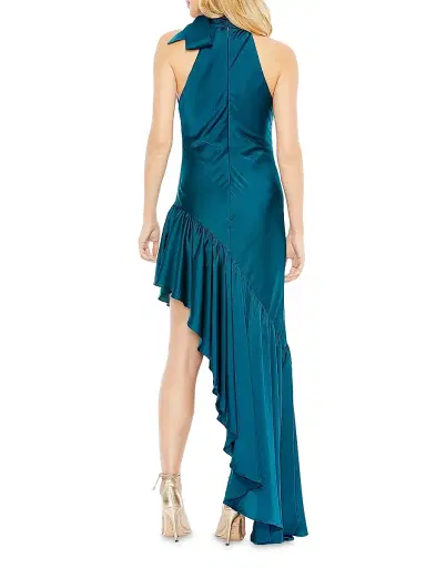 Mac Duggal Women's Mac Asymmetric Ruffled Satin Gown | Thumbnail 3 Mac Duggal Women's Mac Asymmetric Ruffled Satin Gown | Thumbnail 3