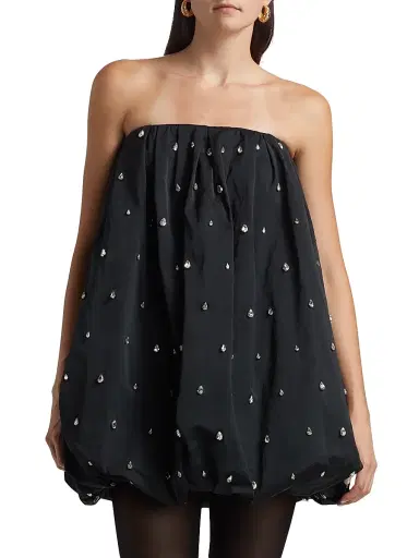 A.L.C. Women's Holly Embellished Strapless Bubble-Hem Minidress - Black | Thumbnail 3 A.L.C. Women's Holly Embellished Strapless Bubble-Hem Minidress - Black | Thumbnail 3