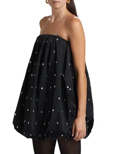 A.L.C. Women's Holly Embellished Strapless Bubble-Hem Minidress - Black | Thumbnail 4 A.L.C. Women's Holly Embellished Strapless Bubble-Hem Minidress - Black | Thumbnail 4