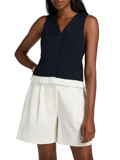 Simkhai Women's Laiken Pleated-Trim Vest | Thumbnail 3 Simkhai Women's Laiken Pleated-Trim Vest | Thumbnail 3