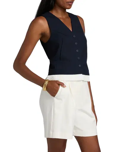 Simkhai Women's Laiken Pleated-Trim Vest | Thumbnail 4 Simkhai Women's Laiken Pleated-Trim Vest | Thumbnail 4