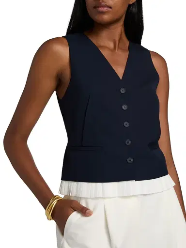 Simkhai Women's Laiken Pleated-Trim Vest | Thumbnail 6 Simkhai Women's Laiken Pleated-Trim Vest | Thumbnail 6