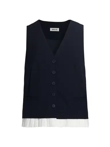Simkhai Women's Laiken Pleated-Trim Vest | Thumbnail 1 Simkhai Women's Laiken Pleated-Trim Vest | Thumbnail 1