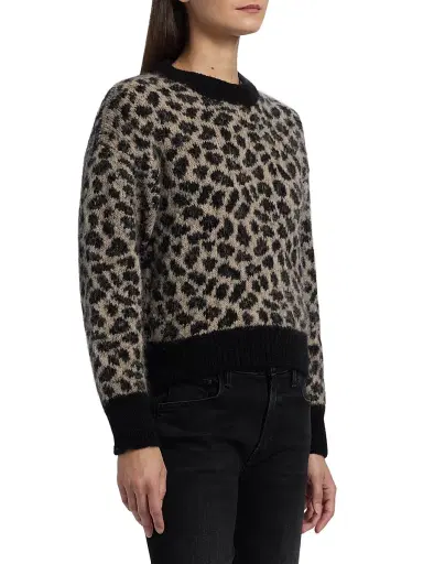 Mother Women's Itsy Leopard Print Crop Sweater - Spotted At The Front Row | Thumbnail 4 Mother Women's Itsy Leopard Print Crop Sweater - Spotted At The Front Row | Thumbnail 4