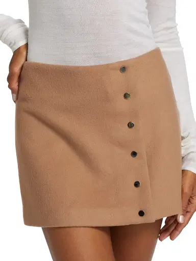 A.L.C. Women's May Wool-Blend Faux-Wrap Miniskirt - Camel | Thumbnail 6 A.L.C. Women's May Wool-Blend Faux-Wrap Miniskirt - Camel | Thumbnail 6