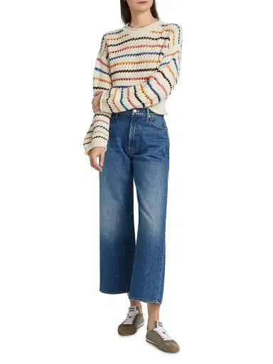 Mother Women's The Bell Sleeve Striped Cotton Sweater - She Sells Seashells | Thumbnail 2 Mother Women's The Bell Sleeve Striped Cotton Sweater - She Sells Seashells | Thumbnail 2