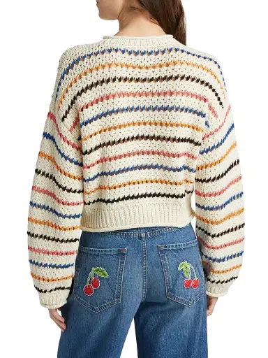 Mother Women's The Bell Sleeve Striped Cotton Sweater - She Sells Seashells | Thumbnail 5 Mother Women's The Bell Sleeve Striped Cotton Sweater - She Sells Seashells | Thumbnail 5