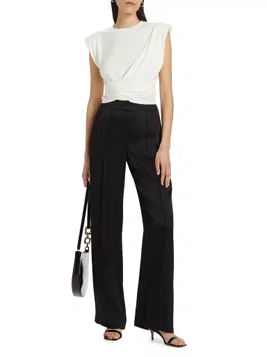 SIMKHAI Women's Estelle Wrap Crop T-Shirt - White | Thumbnail 2 SIMKHAI Women's Estelle Wrap Crop T-Shirt - White | Thumbnail 2