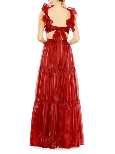 Mac Duggal Women's Tiered Cap Sleeve Gown | Thumbnail 2 Mac Duggal Women's Tiered Cap Sleeve Gown | Thumbnail 2