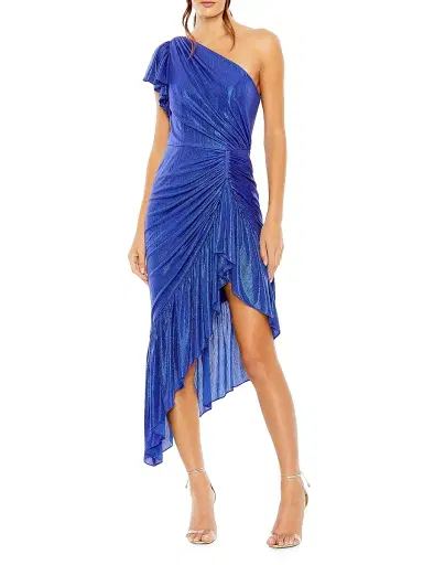 Mac Duggal Women's One-Shoulder Flutter-Sleeve High-Low Dress | Thumbnail 1 Mac Duggal Women's One-Shoulder Flutter-Sleeve High-Low Dress | Thumbnail 1