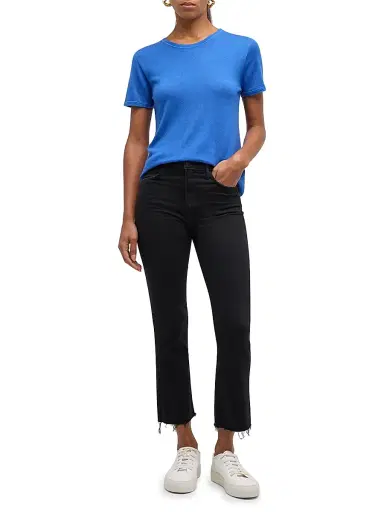 Mother Women's Petite Lil' Hustler Ankle Fray High-Rise Stretch Jeans | Thumbnail 2 Mother Women's Petite Lil' Hustler Ankle Fray High-Rise Stretch Jeans | Thumbnail 2
