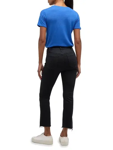 Mother Women's Petite Lil' Hustler Ankle Fray High-Rise Stretch Jeans | Thumbnail 4 Mother Women's Petite Lil' Hustler Ankle Fray High-Rise Stretch Jeans | Thumbnail 4