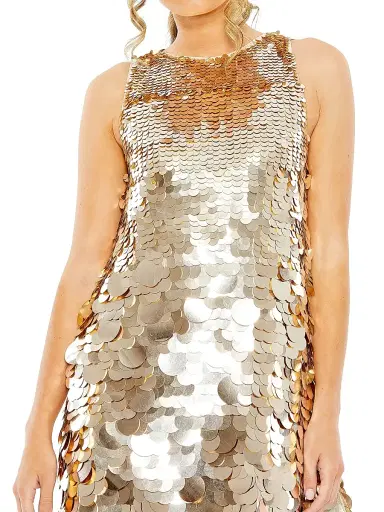 Mac Duggal Women's Sequined Trapeze Minidress - Gold - Size 8 | Thumbnail 4 Mac Duggal Women's Sequined Trapeze Minidress - Gold - Size 8 | Thumbnail 4