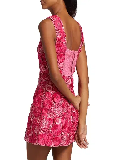 ALICE + OLIVIA Women's Lindsey Floral Appliqué Minidress - Candy Multi | Thumbnail 5 ALICE + OLIVIA Women's Lindsey Floral Appliqué Minidress - Candy Multi | Thumbnail 5
