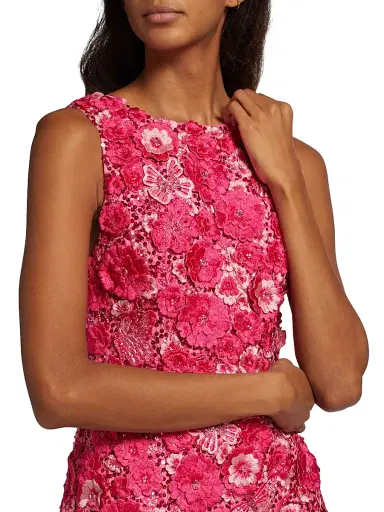 ALICE + OLIVIA Women's Lindsey Floral Appliqué Minidress - Candy Multi | Thumbnail 6 ALICE + OLIVIA Women's Lindsey Floral Appliqué Minidress - Candy Multi | Thumbnail 6