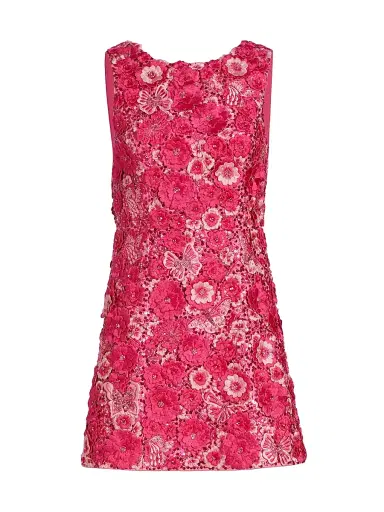 ALICE + OLIVIA Women's Lindsey Floral Appliqué Minidress - Candy Multi | Thumbnail 1 ALICE + OLIVIA Women's Lindsey Floral Appliqué Minidress - Candy Multi | Thumbnail 1