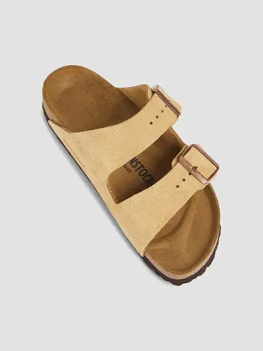 BIRKENSTOCK Women's Arizona Suede Slides - Latte Cream Sandals | Thumbnail 4 BIRKENSTOCK Women's Arizona Suede Slides - Latte Cream Sandals | Thumbnail 4
