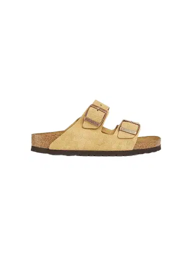 BIRKENSTOCK Women's Arizona Suede Slides - Latte Cream Sandals | Thumbnail 1 BIRKENSTOCK Women's Arizona Suede Slides - Latte Cream Sandals | Thumbnail 1