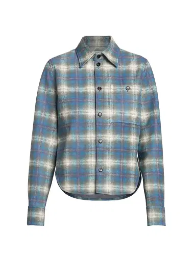 Bottega Veneta Women's Plaid Leather Shirt | Thumbnail 1 Bottega Veneta Women's Plaid Leather Shirt | Thumbnail 1