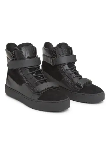 Giuseppe Zanotti Men's Ru50040 Leather High-Top Sneakers - Black | Thumbnail 2 Giuseppe Zanotti Men's Ru50040 Leather High-Top Sneakers - Black | Thumbnail 2