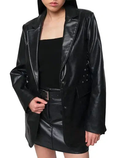 Apparis Women's Kelan Faux Leather Blazer - Noir | Thumbnail 5 Apparis Women's Kelan Faux Leather Blazer - Noir | Thumbnail 5