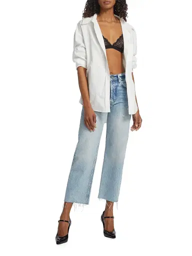 Anine Bing Women's Gavin High-Rise Distressed Wide Crop Jeans | Thumbnail 2 Anine Bing Women's Gavin High-Rise Distressed Wide Crop Jeans | Thumbnail 2