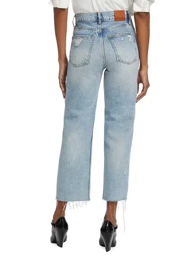 Anine Bing Women's Gavin High-Rise Distressed Wide Crop Jeans | Thumbnail 5 Anine Bing Women's Gavin High-Rise Distressed Wide Crop Jeans | Thumbnail 5