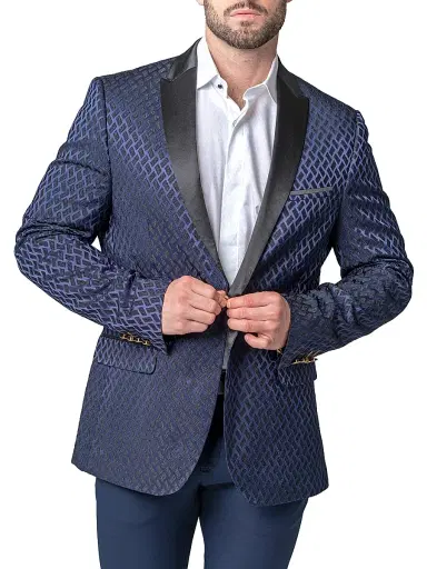 Maceoo Men's Blazer Tesla - Blue | Thumbnail 4 Maceoo Men's Blazer Tesla - Blue | Thumbnail 4