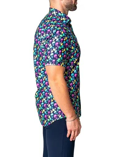 Maceoo Men's Galileo Skullpattern Shirt - Blue | Thumbnail 9 Maceoo Men's Galileo Skullpattern Shirt - Blue | Thumbnail 9
