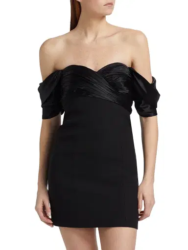 Cinq à Sept Women's Sibyl Off-The-Shoulder Minidress - Black | Thumbnail 3 Cinq à Sept Women's Sibyl Off-The-Shoulder Minidress - Black | Thumbnail 3
