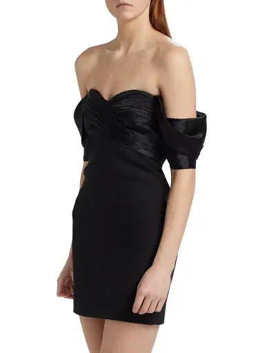 Cinq à Sept Women's Sibyl Off-The-Shoulder Minidress - Black | Thumbnail 4 Cinq à Sept Women's Sibyl Off-The-Shoulder Minidress - Black | Thumbnail 4