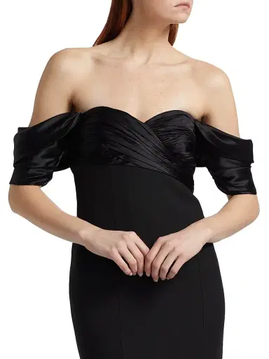 Cinq à Sept Women's Sibyl Off-The-Shoulder Minidress - Black | Thumbnail 6 Cinq à Sept Women's Sibyl Off-The-Shoulder Minidress - Black | Thumbnail 6