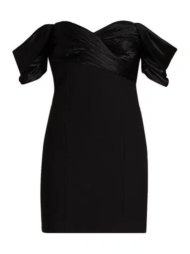 Cinq à Sept Women's Sibyl Off-The-Shoulder Minidress - Black | Thumbnail 1 Cinq à Sept Women's Sibyl Off-The-Shoulder Minidress - Black | Thumbnail 1
