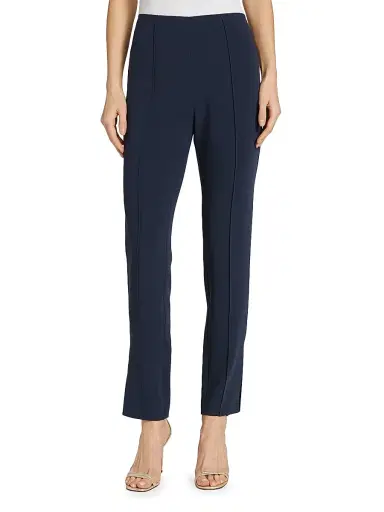 Cinq à Sept Women's Brianne Pintuck Crepe Pants - Navy | Thumbnail 3 Cinq à Sept Women's Brianne Pintuck Crepe Pants - Navy | Thumbnail 3