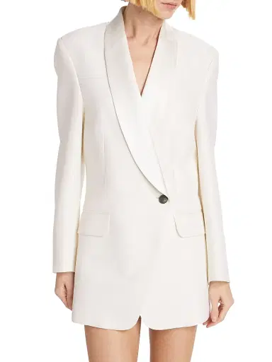 rag & bone Women's Femi Wool-Blend Double-Breasted Blazer Dress - White | Thumbnail 3 rag & bone Women's Femi Wool-Blend Double-Breasted Blazer Dress - White | Thumbnail 3