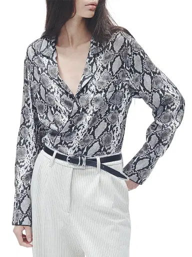 rag & bone Women's Aurora Snake Silk-Blend Shirt - Snake Print | Thumbnail 3 rag & bone Women's Aurora Snake Silk-Blend Shirt - Snake Print | Thumbnail 3
