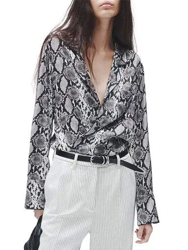 rag & bone Women's Aurora Snake Silk-Blend Shirt - Snake Print | Thumbnail 6 rag & bone Women's Aurora Snake Silk-Blend Shirt - Snake Print | Thumbnail 6