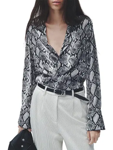 rag & bone Women's Aurora Snake Silk-Blend Shirt - Snake Print | Thumbnail 7 rag & bone Women's Aurora Snake Silk-Blend Shirt - Snake Print | Thumbnail 7