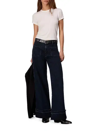 rag & bone Women's Marina Denim Mid-Rise Wide-Leg Jeans - Elenna | Thumbnail 2 rag & bone Women's Marina Denim Mid-Rise Wide-Leg Jeans - Elenna | Thumbnail 2