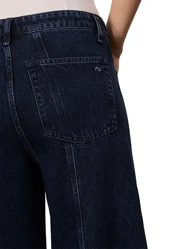 rag & bone Women's Marina Denim Mid-Rise Wide-Leg Jeans - Elenna | Thumbnail 6 rag & bone Women's Marina Denim Mid-Rise Wide-Leg Jeans - Elenna | Thumbnail 6
