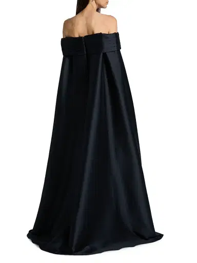 BADGLEY MISCHKA Women's Mikado Off-The-Shoulder Cape Gown | Thumbnail 5 BADGLEY MISCHKA Women's Mikado Off-The-Shoulder Cape Gown | Thumbnail 5