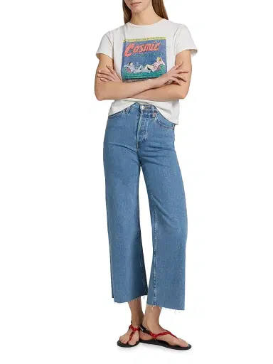 Re/done Women's High-Rise Wide-Leg Crop Jeans - Runyon | Thumbnail 2 Re/done Women's High-Rise Wide-Leg Crop Jeans - Runyon | Thumbnail 2
