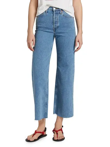 Re/done Women's High-Rise Wide-Leg Crop Jeans - Runyon | Thumbnail 3 Re/done Women's High-Rise Wide-Leg Crop Jeans - Runyon | Thumbnail 3