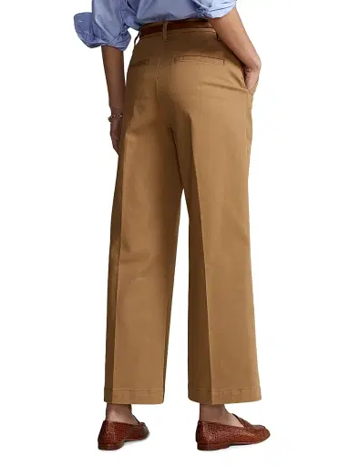 Polo Ralph Lauren Women's Cropped Stretch-Cotton Wide-Leg Pant - Khaki | Thumbnail 7 Polo Ralph Lauren Women's Cropped Stretch-Cotton Wide-Leg Pant - Khaki | Thumbnail 7