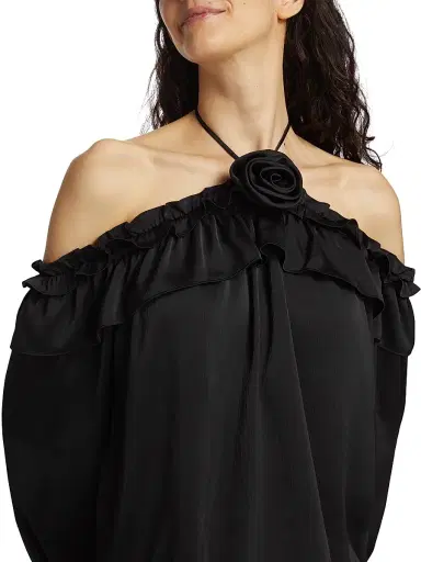 Wayf Women's Head Over Heels Satin Long-Sleeve Top - Black - Size Medium | Thumbnail 6 Wayf Women's Head Over Heels Satin Long-Sleeve Top - Black - Size Medium | Thumbnail 6