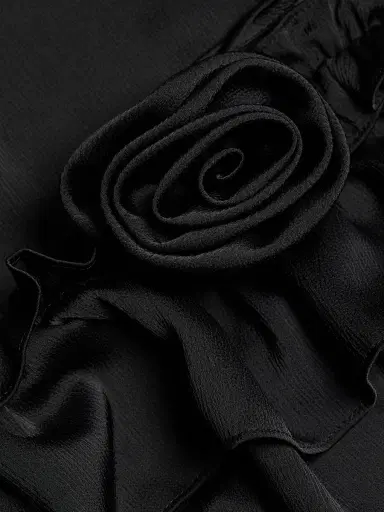 Wayf Women's Head Over Heels Satin Long-Sleeve Top - Black - Size Medium | Thumbnail 7 Wayf Women's Head Over Heels Satin Long-Sleeve Top - Black - Size Medium | Thumbnail 7