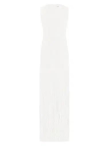 Hervé Léger Women's Ottoman-Knit Fringe Maxi Dress - Alabaster | Thumbnail 1 Hervé Léger Women's Ottoman-Knit Fringe Maxi Dress - Alabaster | Thumbnail 1
