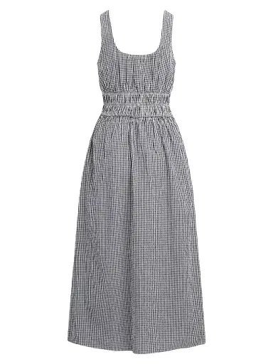 Favorite Daughter Women's The Swoon Gingham Cotton Sleeveless Midi-Dress - Navy White - Size XL | Thumbnail 2 Favorite Daughter Women's The Swoon Gingham Cotton Sleeveless Midi-Dress - Navy White - Size XL | Thumbnail 2